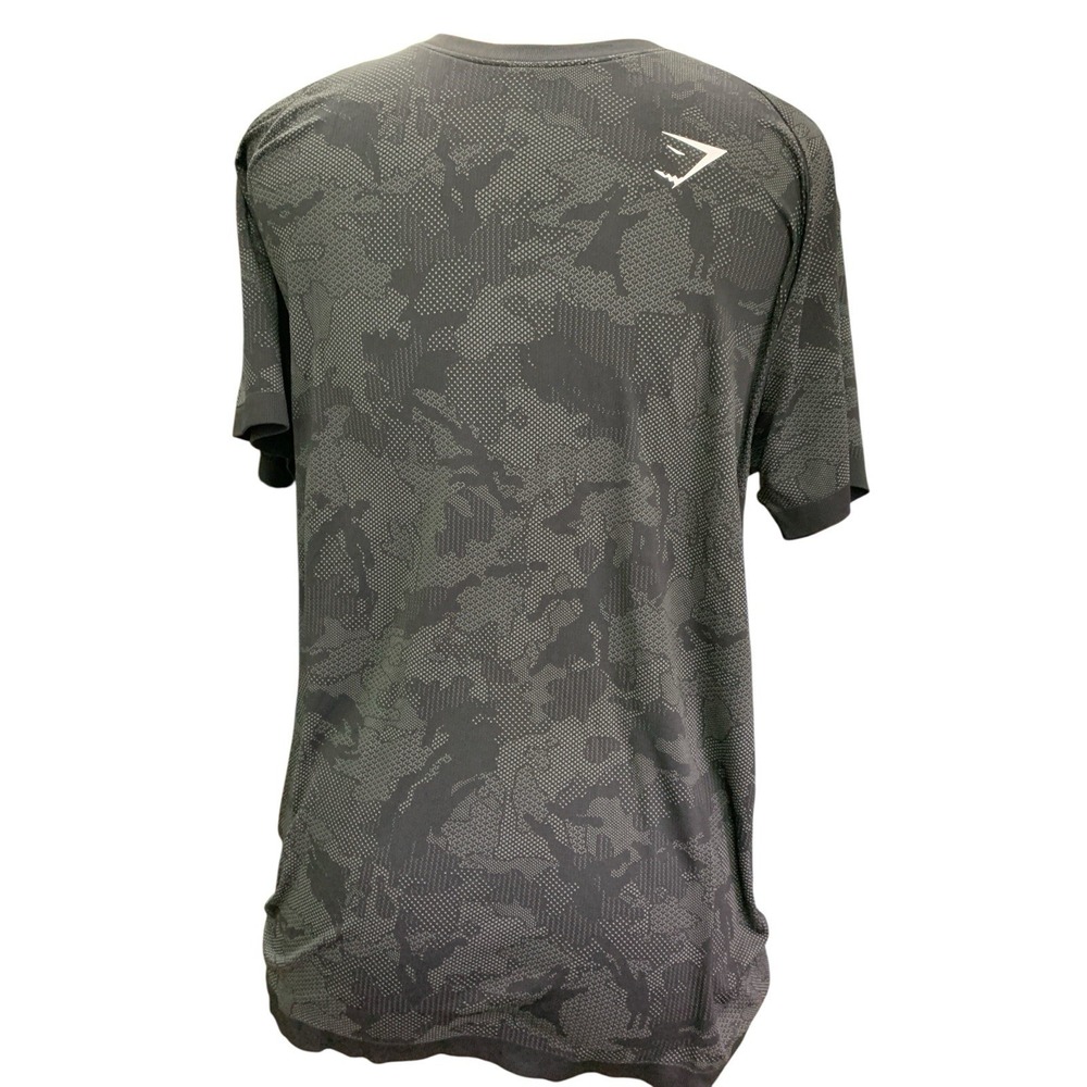 GYMSHARK Mens Geo Seamless T-Shirt Size Large Slim Fit Black New In Bag